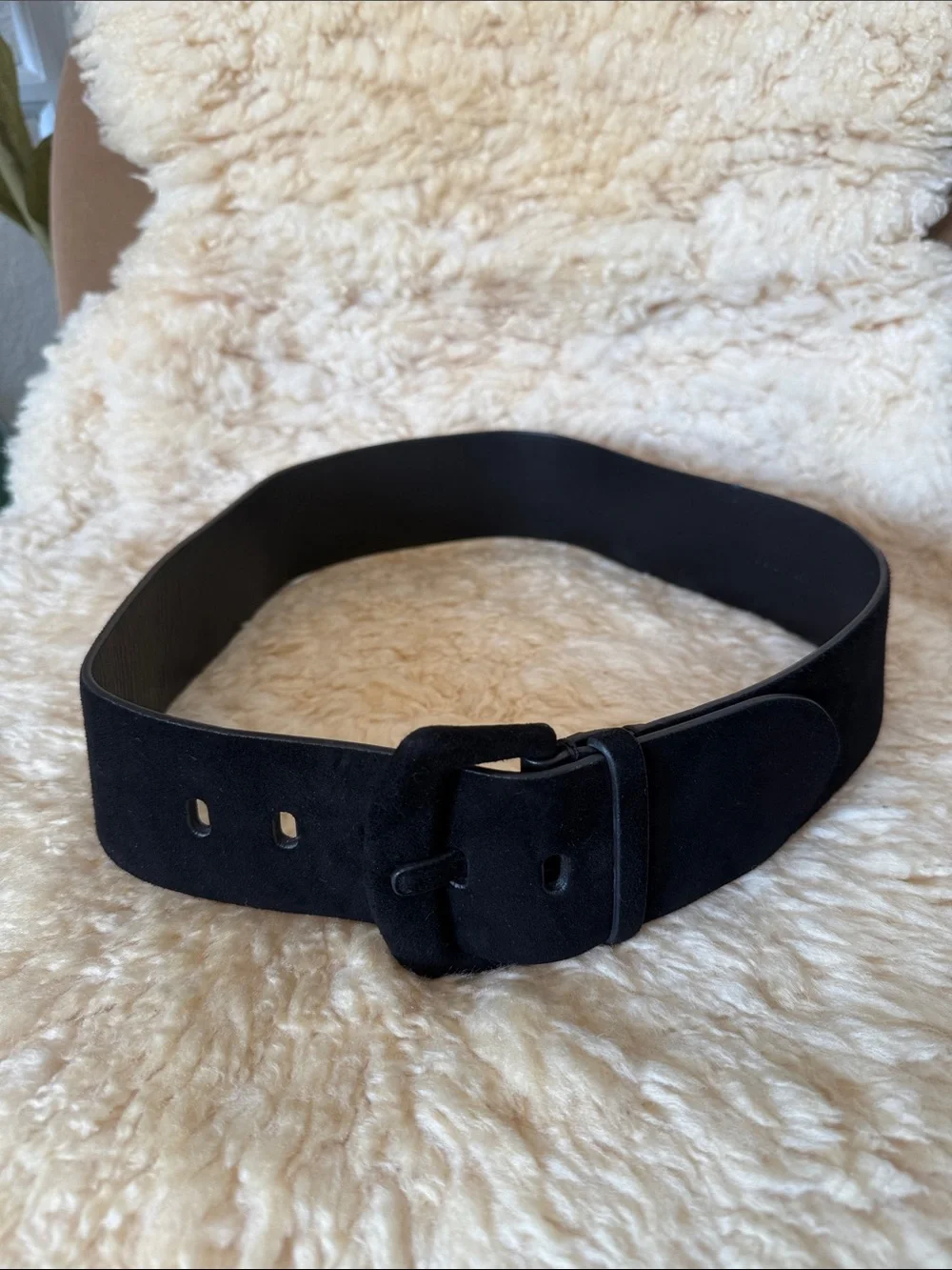 Ralph Lauren Black Suede Wide Belt